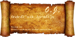 Ondrásik Jordán névjegykártya